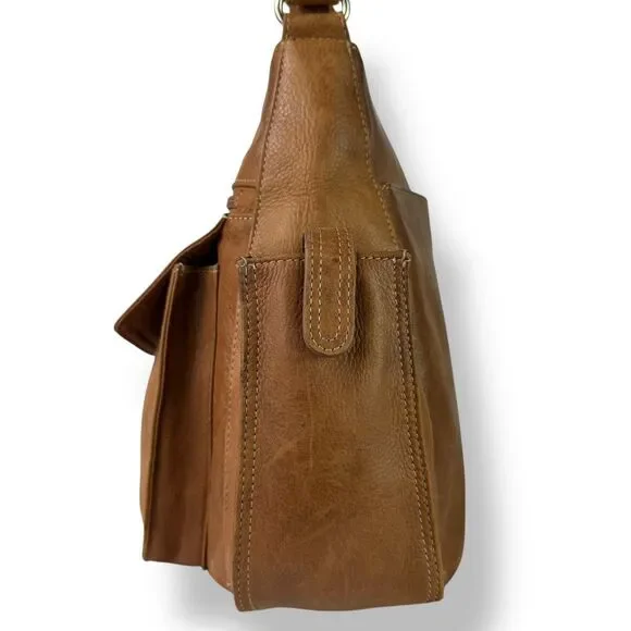 Fossil Brown Leather Utility Crossbody Shoulder Bag Multi-Pocket Style 75082 - Picture 8 of 12